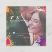 Carte D'accompagnement Mariage moderne de couleur rétro (Devant)