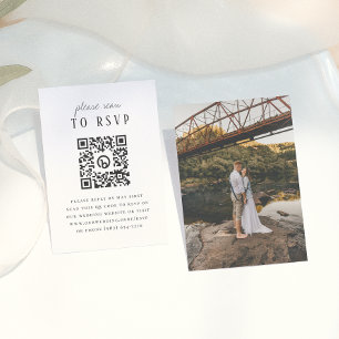 Carte D'accompagnement Mariage Moderne de Type Rustique avec Code QR et P