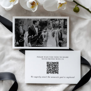 Carte D'accompagnement Mariage moderne Demande de partage de photos Code