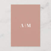 Carte D'accompagnement Mariage moderne Dusty Rose Détails (Dos)