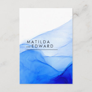 Carte D'accompagnement mariage moderne élégant bleu et blanc