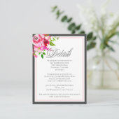 Carte D'accompagnement Mariage moderne Fleur Jardin Détails Gris (Debout devant)