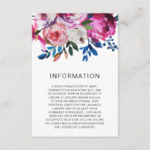 Carte D'accompagnement Mariage moderne floral sarcelle rose vif (Devant)