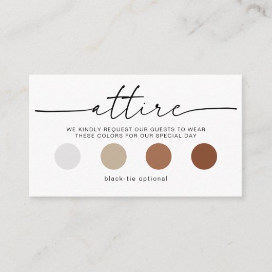 Carte D'accompagnement Mariage moderne Invité Attente Dress Code insert (Devant)