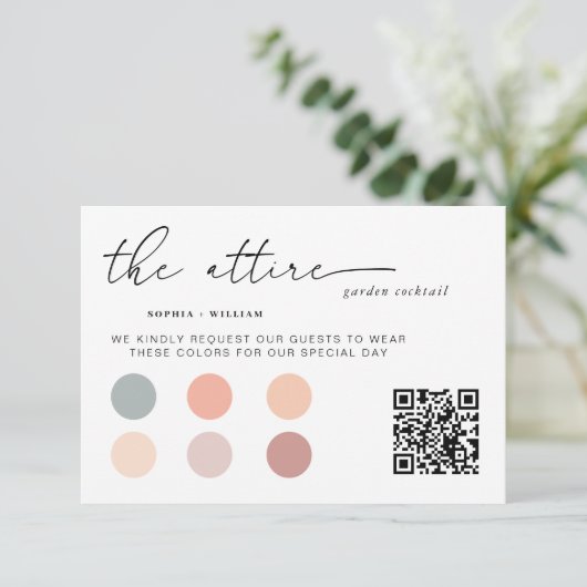 Carte D'accompagnement Mariage moderne Invité Attente Dress Code insert (Debout devant)