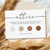 Carte D'accompagnement Mariage moderne Invité Attente Dress Code insert