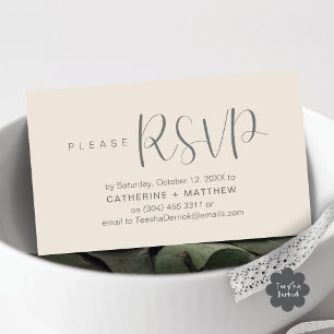 Carte D'accompagnement Mariage moderne invite RSVP rappel