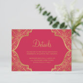 Carte D'accompagnement Mariage moderne Magenta Red Gold (Debout devant)