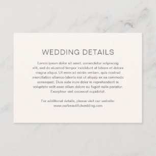 Carte D'accompagnement Mariage Moderne Monogramme Neutre