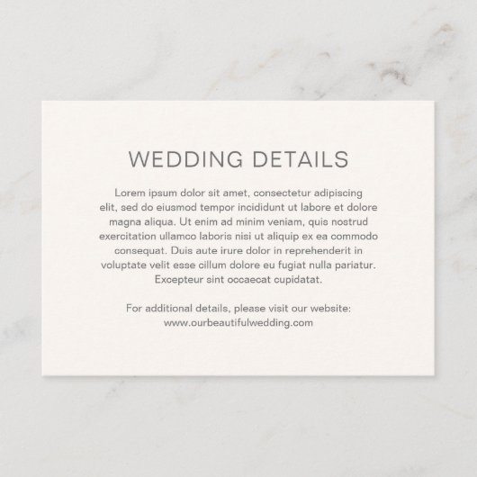 Carte D'accompagnement Mariage Moderne Monogramme Neutre (Devant)