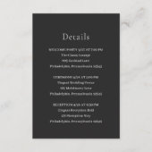 Carte D'accompagnement Mariage moderne noir élégant (Devant)