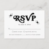 Carte D'accompagnement Mariage moderne Noir et Blanc Boho RSVP (Devant)