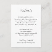 Carte D'accompagnement Mariage moderne noir et blanc élégant (Devant)