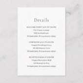 Carte D'accompagnement Mariage moderne noir et blanc élégant (Devant)