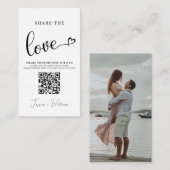 Carte D'accompagnement Mariage moderne Partagez l'amour Qr Code (Devant / Derrière)
