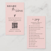 Carte D'accompagnement Mariage moderne Partagez l'amour QR Code (Devant / Derrière)