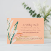 Carte D'accompagnement Mariage moderne Peach (Debout devant)
