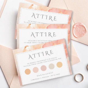Carte D'accompagnement Mariage moderne Peach Flower Code vestimentaire