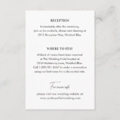 Carte D'accompagnement Mariage moderne photo noir et blanc chic (Dos)