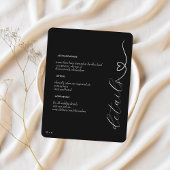 Carte D'accompagnement Mariage moderne | Planification et détails | Noir