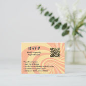 Carte D'accompagnement Mariage moderne rétro RSVP en ligne QR Code photo (Debout devant)
