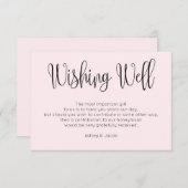 Carte D'accompagnement Mariage moderne rose désirant bien. Broussage simp (Devant / Derrière)