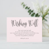 Carte D'accompagnement Mariage moderne rose désirant bien. Broussage simp (Debout devant)