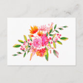 Carte D'accompagnement Mariage moderne rose orange vert Détails (Dos)