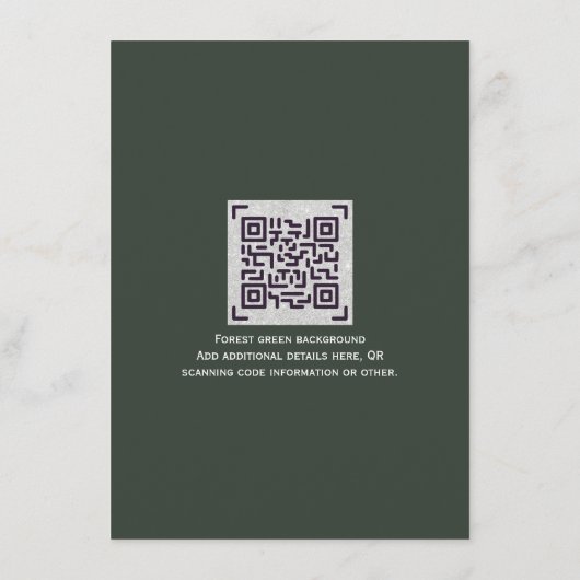 Carte D'accompagnement Mariage moderne RSVP avec QR CODE - N'IMPORTE QUEL (Dos)