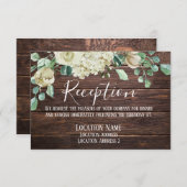 Carte D'accompagnement Mariage Moderne Rustique Ferme Bois Floral (Devant / Derrière)