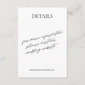 Carte D'accompagnement Mariage moderne simple noir & blanc Détails (Devant)