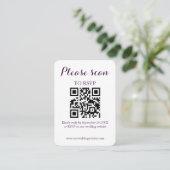 Carte D'accompagnement Mariage Moderne Simple QR Code & RSVP (Debout devant)
