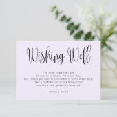 Carte D'accompagnement Mariage moderne violet désirant bien. Script simpl (Debout devant)