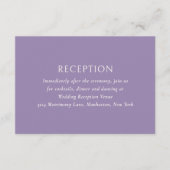 Carte D'accompagnement Mariage moderne violet simple (Devant)