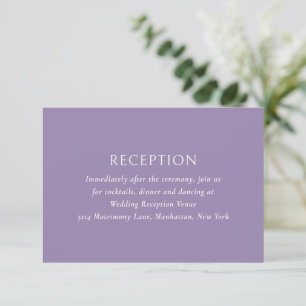 Carte D'accompagnement Mariage moderne violet simple