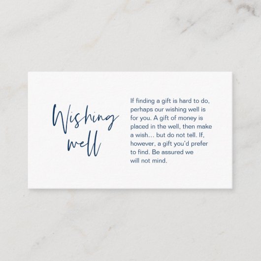 Carte D'accompagnement Mariage moderne Wishing well, Don d'argent Enclos (Devant)