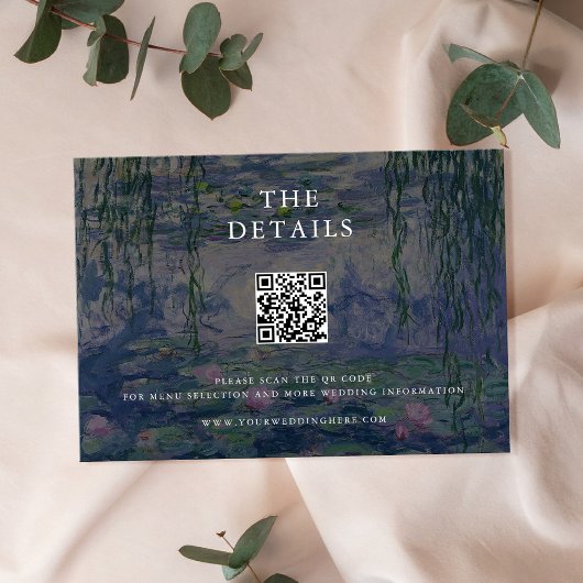 Carte D'accompagnement Mariage Monet Water Lilies