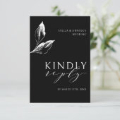 Carte D'accompagnement Mariage monochrome victorien moderne RSVP (Debout devant)