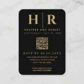 Carte D'accompagnement Mariage Monogram Mariée Groom Photo RSVP QR Code (Devant)