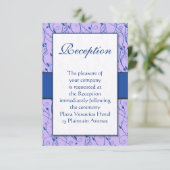 Carte D'accompagnement Mariage Monogram Royal Blue Lilac Swirl (Debout devant)