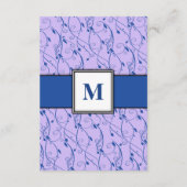 Carte D'accompagnement Mariage Monogram Royal Blue Lilac Swirl (Dos)