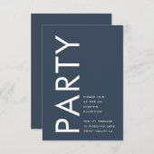 Carte D'accompagnement Mariage Monogramme bleu marine ultra moderne Bold (Devant / Derrière)