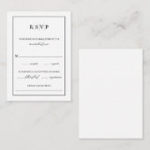 Carte D'accompagnement Mariage monogramme classique RSVP (Devant / Derrière)