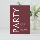 Carte D'accompagnement Mariage Monogramme de maroon bordeaux ultra modern (Debout devant)