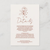 Carte D'accompagnement Mariage monogramme en terre cuite florale minimali (Devant)