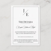 Carte D'accompagnement Mariage monogramme minimal | BLANCHE (Devant)