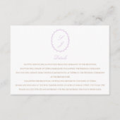 Carte D'accompagnement Mariage Monogramme minimaliste Lavender (Devant)