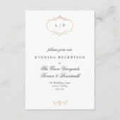 Carte D'accompagnement mariage monogramme or classique romantique (Devant)