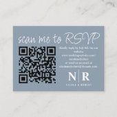 Carte D'accompagnement Mariage Monogramme QR Code RSVP Avec Élégant Photo (Devant)
