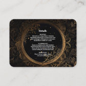 Carte D'accompagnement Mariage mystique céleste noir et or (Devant)